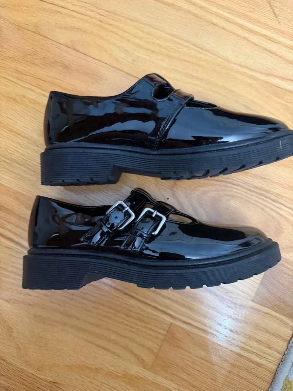 art class Black Patent Double-Strap Mary Jane Loafers